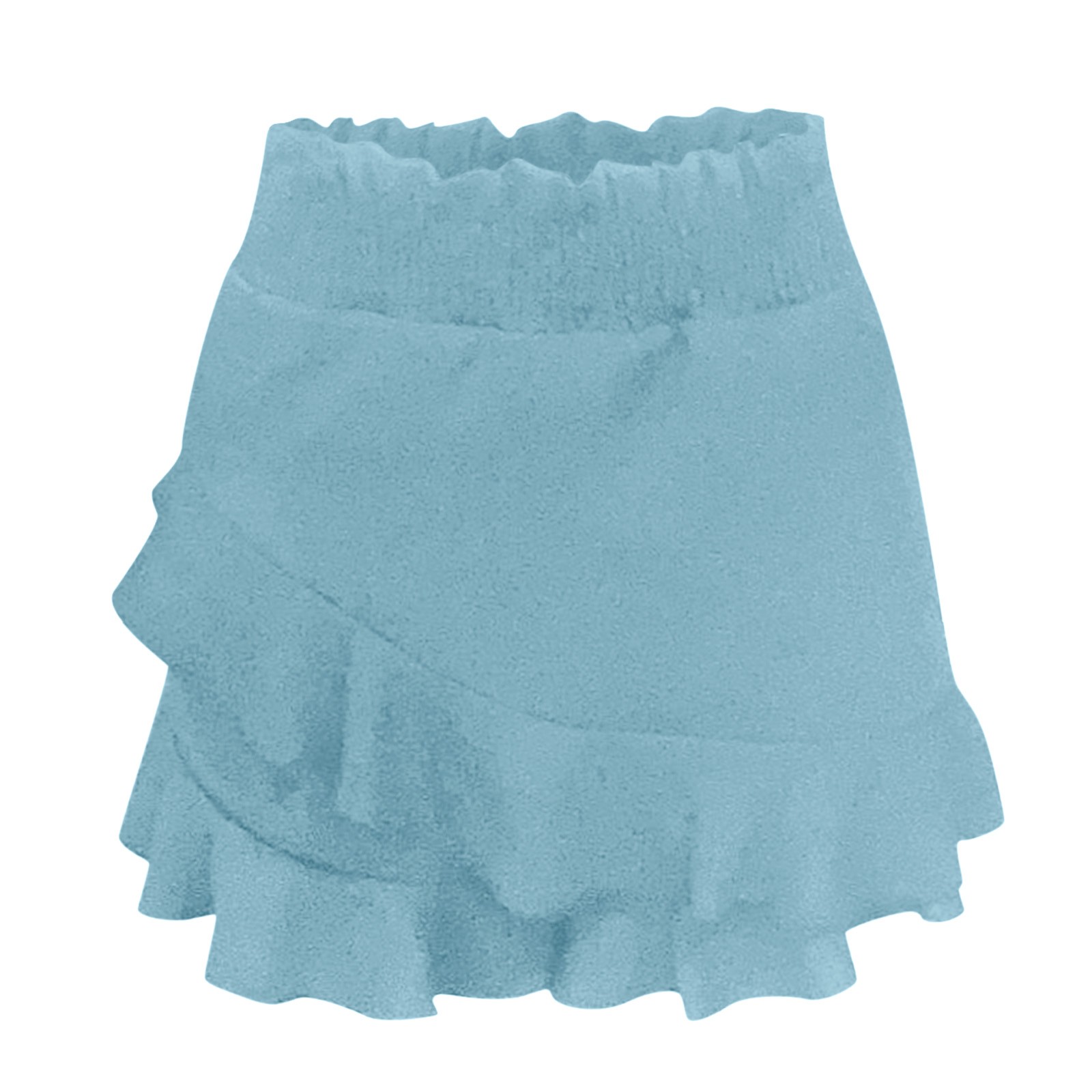 thumbnail image 4 of Falda skate para mujer. Mini shorts de playa cruzados. Shorts de lino con volantes y cintura alta, cintura elástica para looks informales, para ir a nadar o para llevar con ropa urbana. Combínalos, 4 of 5